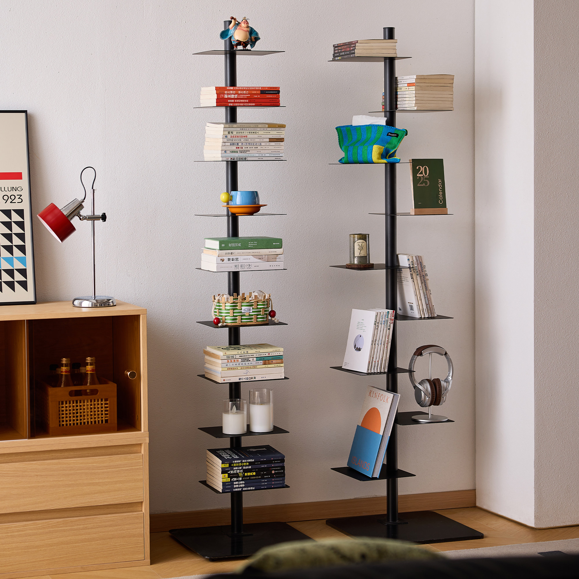 懒生活书架简易客厅落地铁艺置物架墙边立式窄绘本架儿童旋转书架,住宅家具,书架,淘宝优惠券,粉丝福利购,淘宝优惠卷