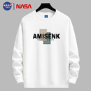 打底衫 卫衣宽松加绒加厚套头青少年圆领长袖 男士 NASA原创秋冬季