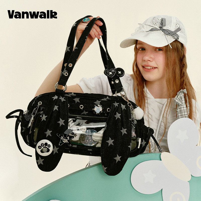 VANWALK/出走兔兔耳朵痛包单肩包