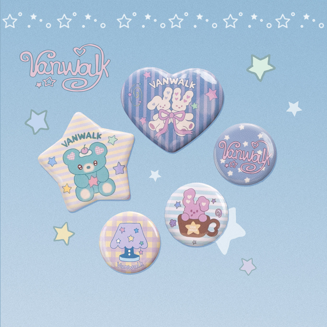 VANWALK手账屋 原创插画吧唧徽章谷子周边包包挂件二次元礼物胸针