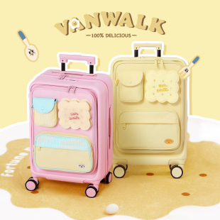 VANWALK 前置开口新款行李箱20寸密码锁旅行拉杆箱女万向轮登机箱