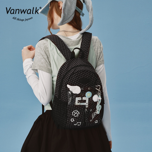 VANWALK happy band新款出游逛街迷你小背包女生小食量痛层双肩包