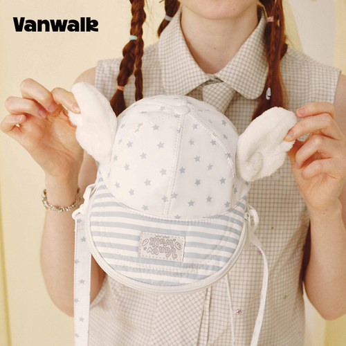 VANWALK 原创小众设计少女出游棒球帽单肩包迷你小型斜挎包手机包