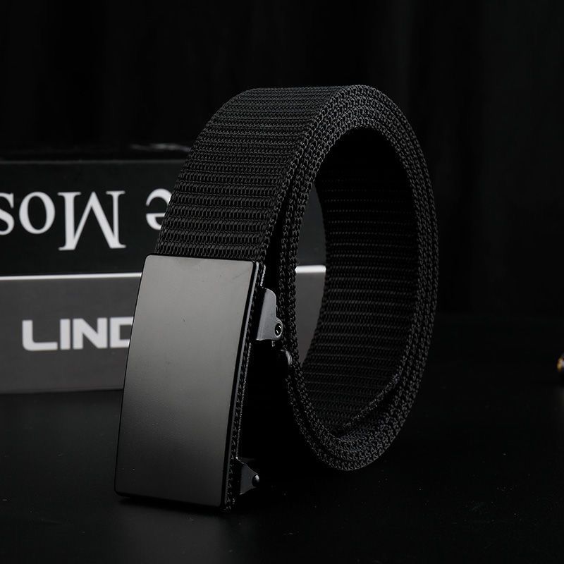 尼龙帆布自动扣男士腰带时尚软面耐磨牛仔裤带休闲工装皮带潮