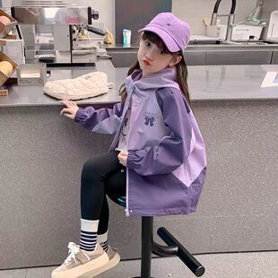 女童外套春秋冬2025新款洋气春款时髦女宝宝儿童装休闲外套冲锋衣