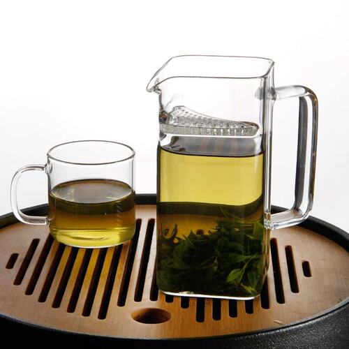 月牙公道杯茶漏一体带滤网四方