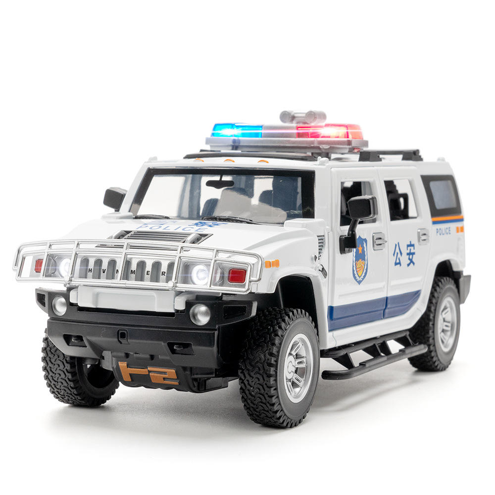 新款 （泡沫盒装）仿真1比24悍码H2合金越野警车模型摆件玩具