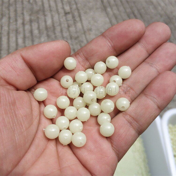 夜光珠海钓挡珠圆形挡豆钓鱼配件发光珠渔具白果子海钓diy小配件