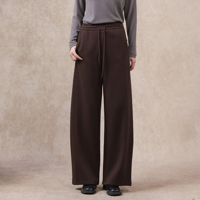 高腰显瘦柔软斜裁休闲女裤