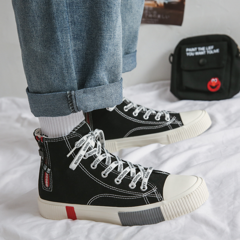 Autumn yuansuo ulzzang fashion Korean version high top canvas shoes new casual board shoes for students