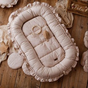 韩国ins风棉布花边婴儿床中床宝宝防惊跳新生儿仿生床睡床便携式