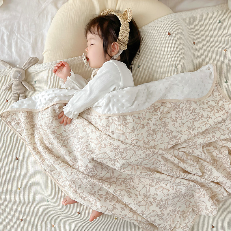 新生婴儿纯棉纱布安抚豆豆毯