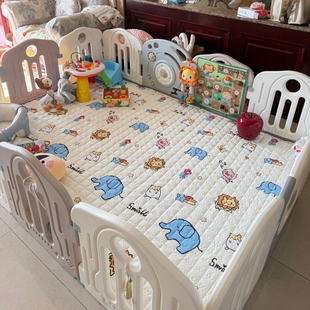 婴儿爬行垫保护套防尘罩纯棉宝宝地垫儿童爬爬垫上的毯子水洗防滑