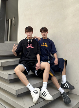 100%重磅纯棉美式复古短袖t恤男夏季2025新款宽松设计感半袖上衣