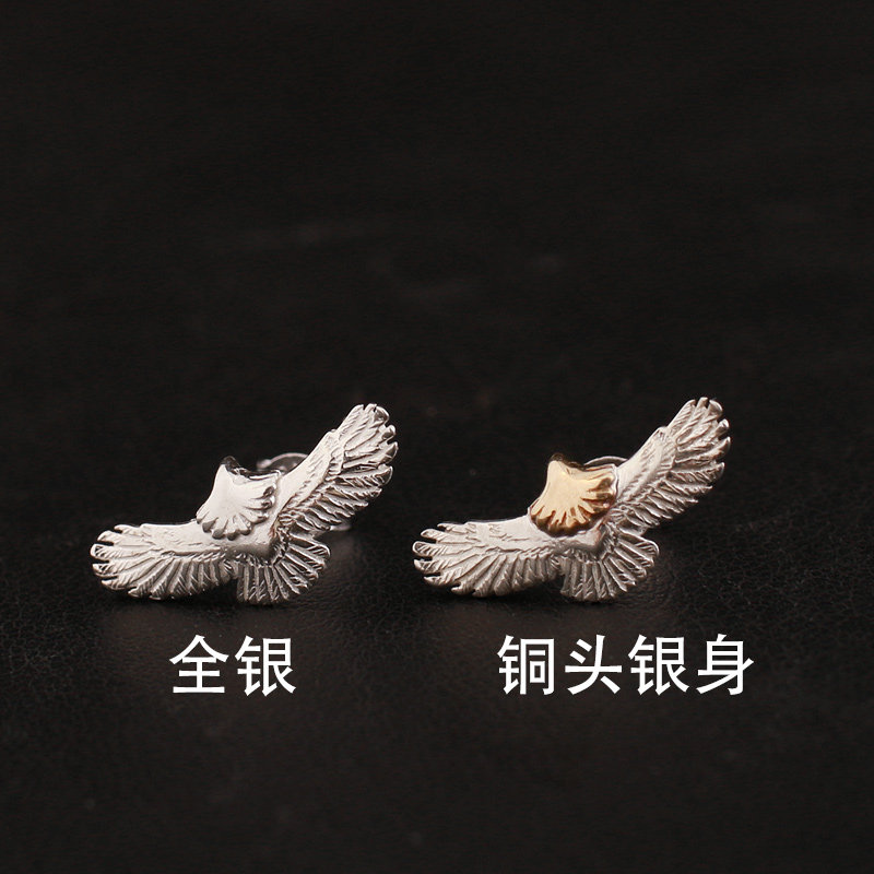 金馨全银老鹰情侣耳钉