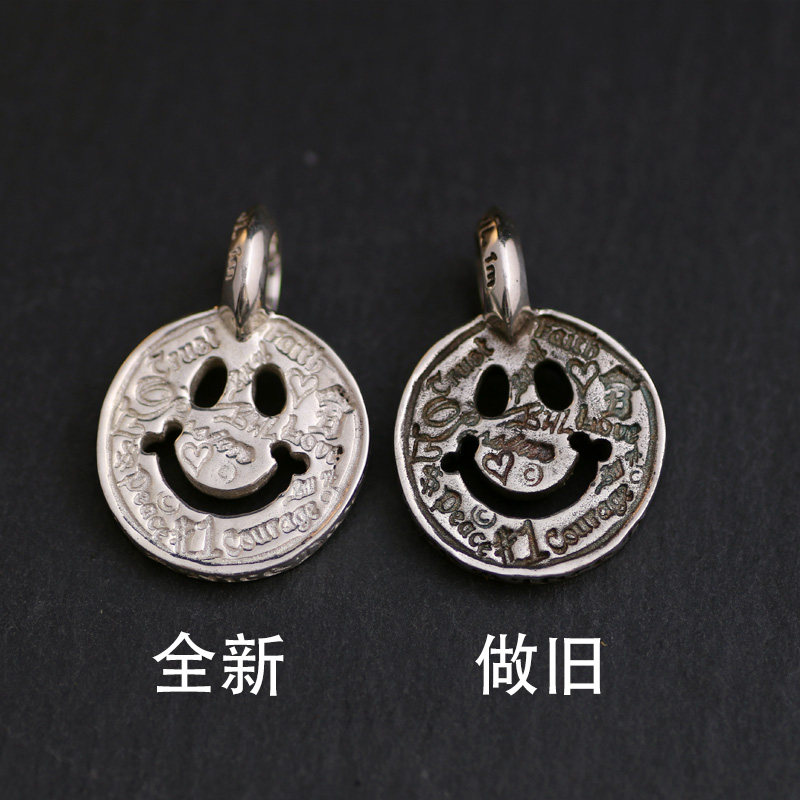 金馨手工925银BWL涂鸦笑脸吊坠