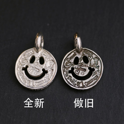 金馨手工925银BWL涂鸦笑脸吊坠