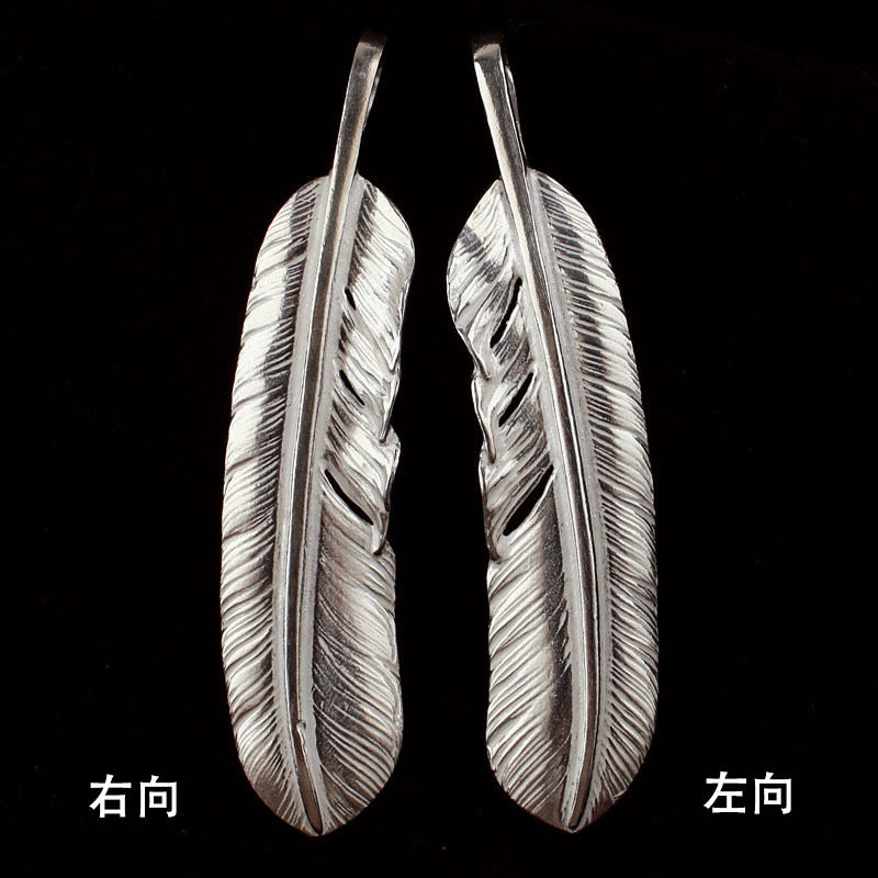 925银XL素羽毛吊坠项链配件