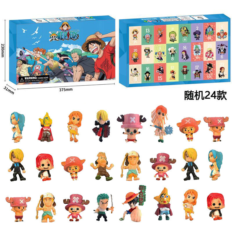 海贼王抽抽洞洞戳戳乐小黄人圣诞倒数日历盲盒倒计时礼我的世界24