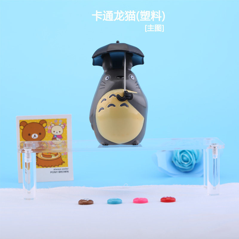 打伞龙猫手办宫崎骏动漫小月背小梅站牌场景桌面摆件公仔汽车摆件
