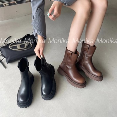 已改真皮复古精致显瘦百搭烟筒靴