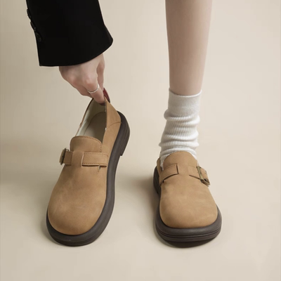 软皮软底舒适复古英伦勃肯鞋