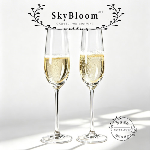 SkyBloom法式高颜值高脚杯香槟杯