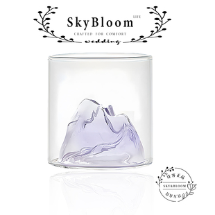 SkyBloom诗客山影观山杯威士忌酒杯耐热创意下午茶杯高颜值小杯子