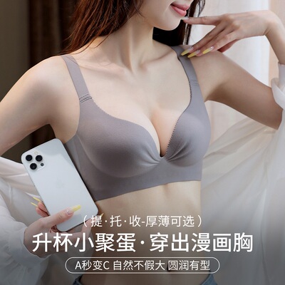 小胸内衣女聚拢收副乳防下垂大胸显小厚薄2025新款大码无痕文胸罩