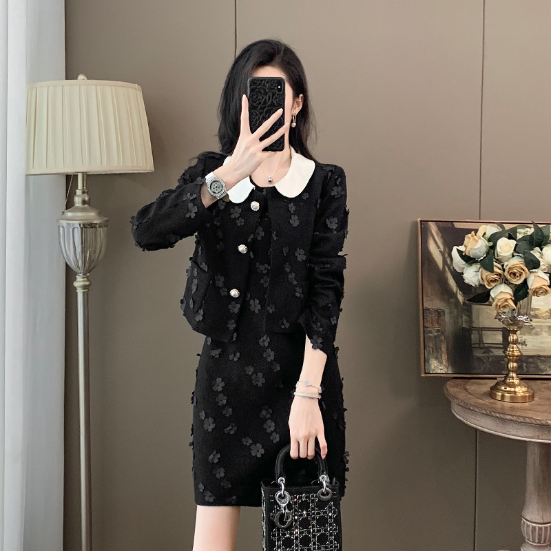 法式名媛小香风外套背心裙两件套女秋装新款高级感时尚套装小个子