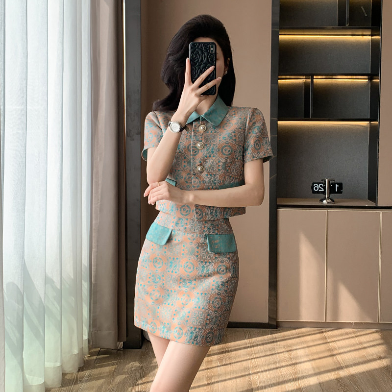 新中式国风套装女夏季新款气质高级感小个子时尚半身包臀裙两件套