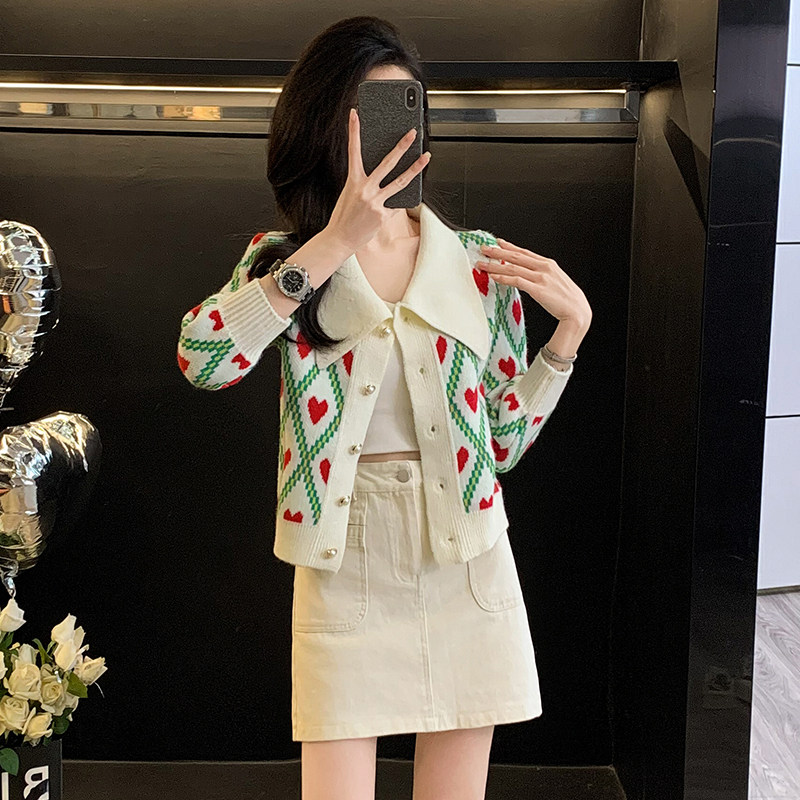 2025春秋搭配一整套洋气减龄针织毛衣牛仔套装女高腰两件套半身裙