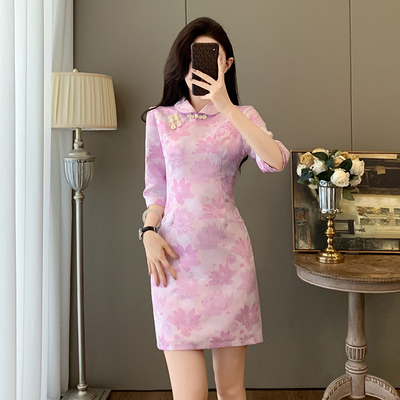 新中式改良旗袍连衣裙女秋季