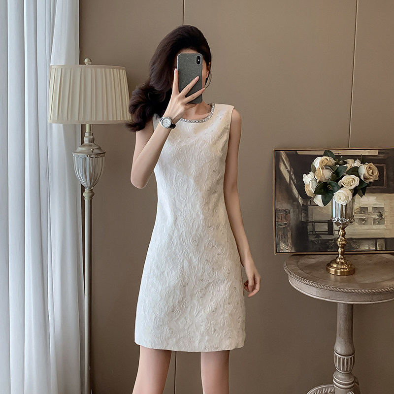 端庄大气小香风无袖背心连衣裙女夏季高级感气质名媛高端精致裙子