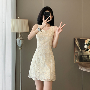 法式 夏季 名媛气质显瘦蕾丝小个子裙子 连衣裙女2025新款 小香风无袖