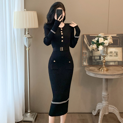 轻熟风高级感针织连衣裙