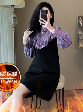 高级感超好看卫衣连衣裙女