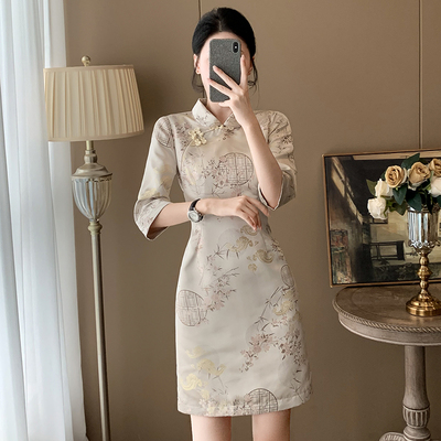 新中式国风小个子连衣裙女