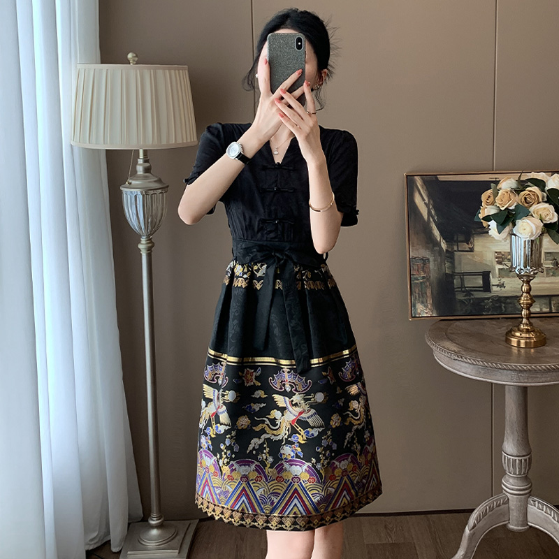 黑色连衣裙女夏季2024新款