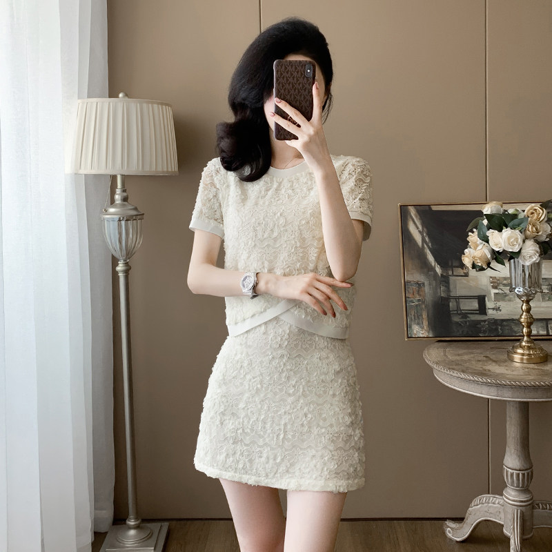 2025夏季新款时尚套装裙女高腰显瘦半身裙小个子减龄设计感两件套