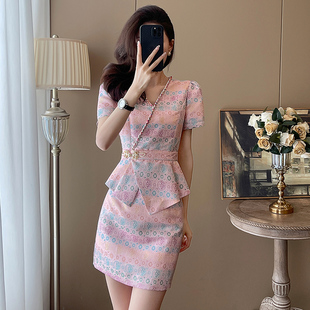 小个子显高时尚套装今年流行两件套装裙新中式夏季职业裙子高级感