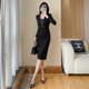 2025新款 场合连衣裙女 包臀高级感职业正式 秋装 小黑裙气质显瘦修身