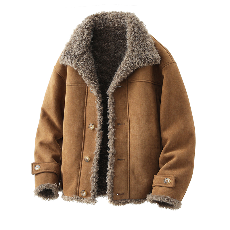 皮毛一体男士冬季机车服夹克男