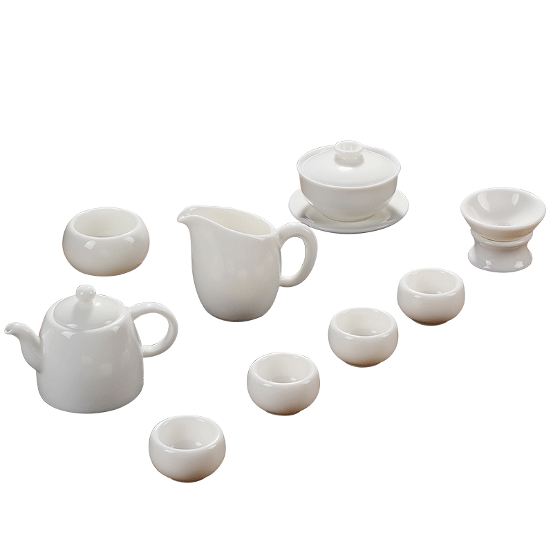 古垚陈清宜旅行白瓷井栏茶具套装