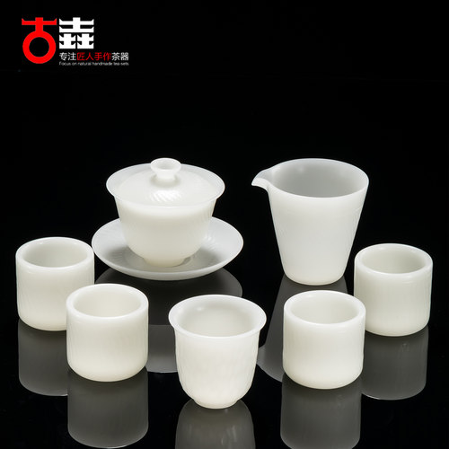 省级大师手工白瓷茶具套装