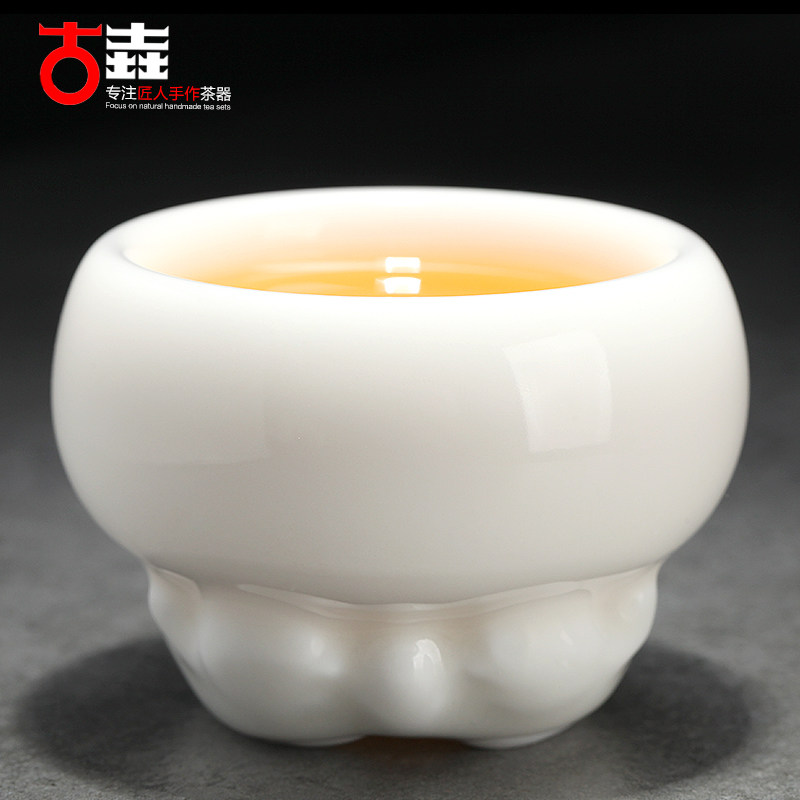 省级大师作品茶杯古垚白瓷图片