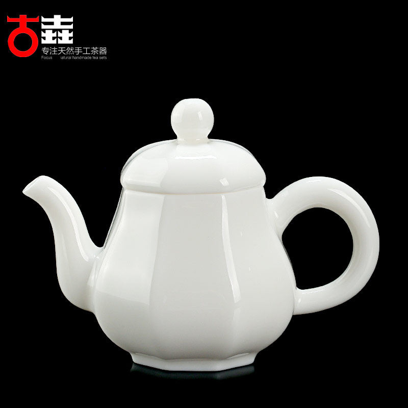 古垚/陈清宜手工 德化白瓷茶壶 功夫茶具 上釉玉瓷壶单壶/八宝壶