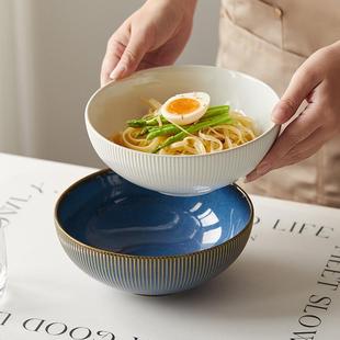 家用陶瓷餐具汤碗釉下彩高级感餐厅商用陶瓷大碗 2024年新款 微瑕