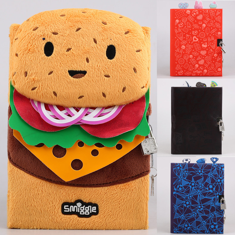 호주 SMIGGLE 노트 학생 버거 모양 핑크 온도 변화 사랑 롤리팝  번호 일기