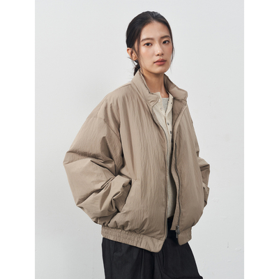 11st crops*nylon jacket 尼龙褶皱肌理防水90白鸭绒羽绒服外套